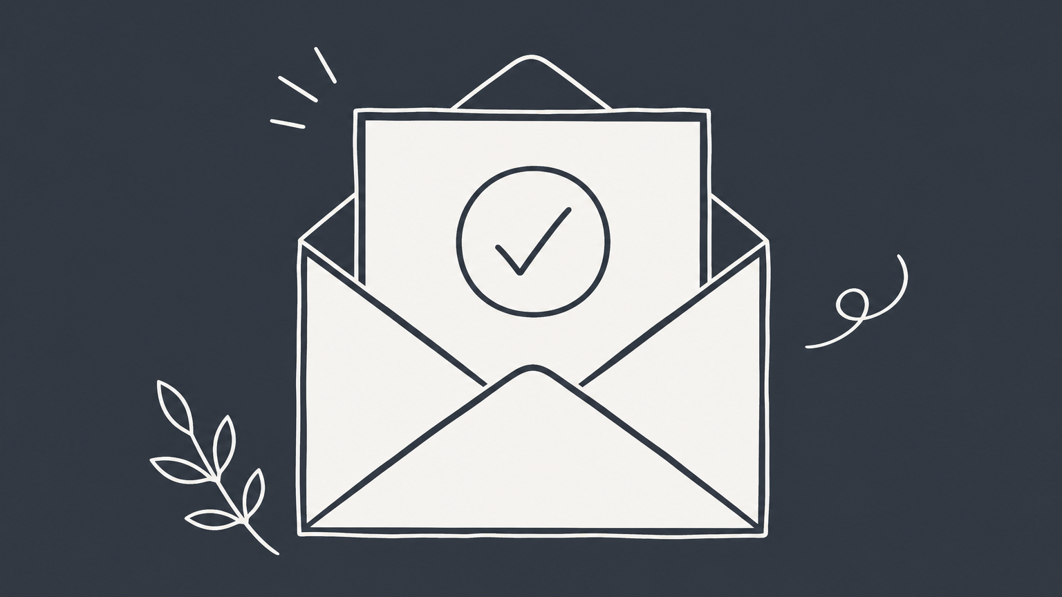 Flat illustration of an open envelope holding a letter with a check mark, representing confirming S corp status