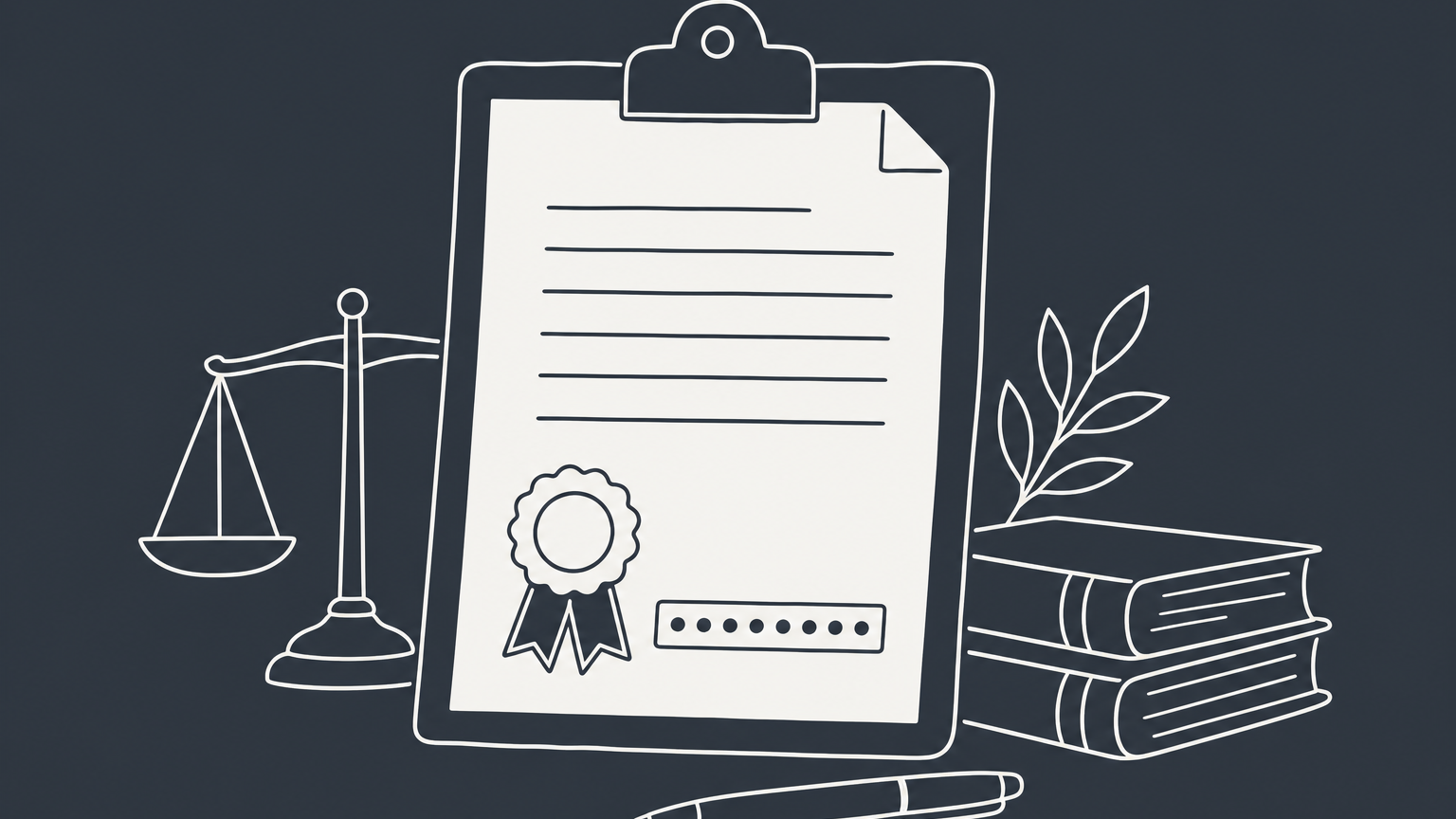 Flat illustration of an official letter with a seal and number strip on a clipboard, representing the EIN confirmation letter