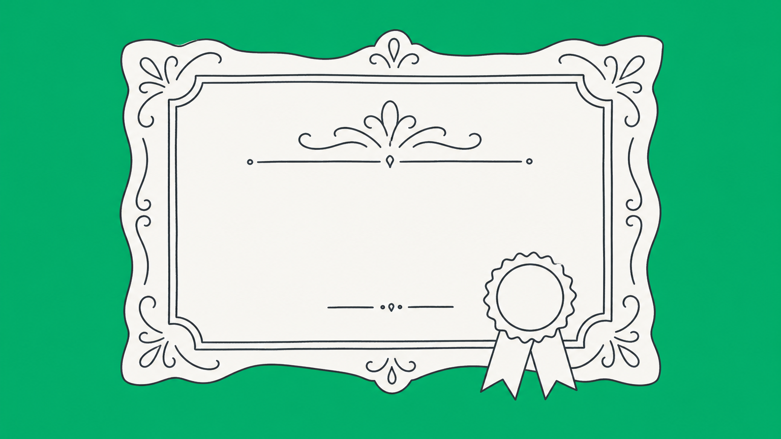 Flat illustration of an ornate stock certificate with a ribbon seal, representing how to get a stock certificate