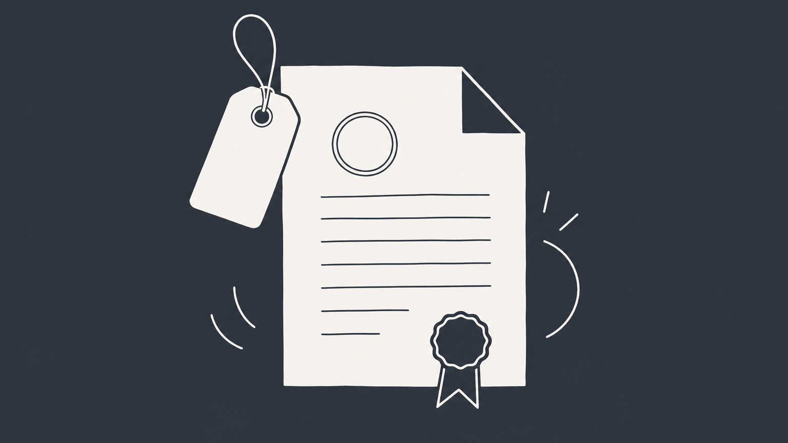 Flat illustration of a formation document with a numbered tag, representing a Delaware company registration number