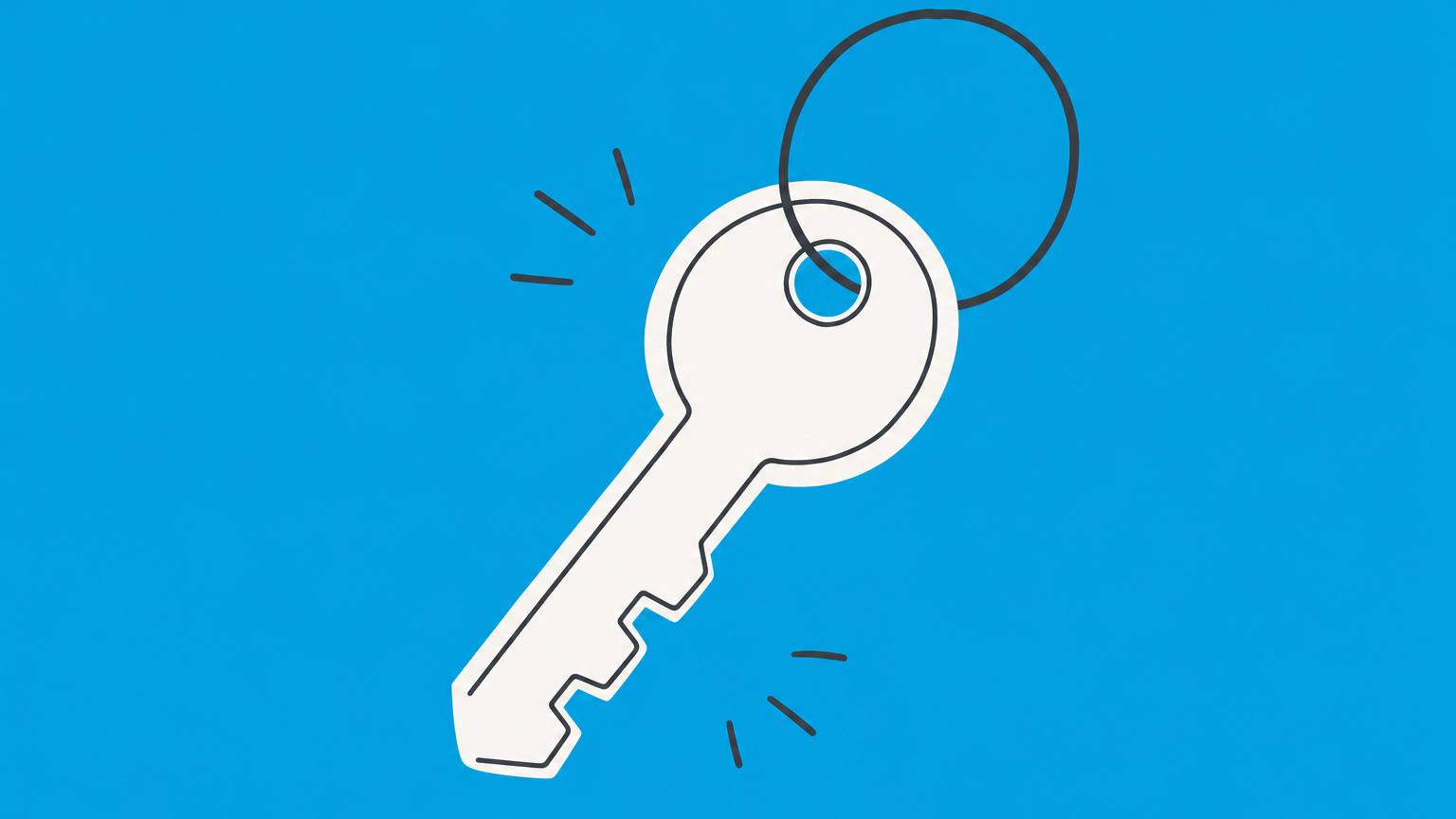 Flat illustration of a numbered key, representing whether EIN numbers expire