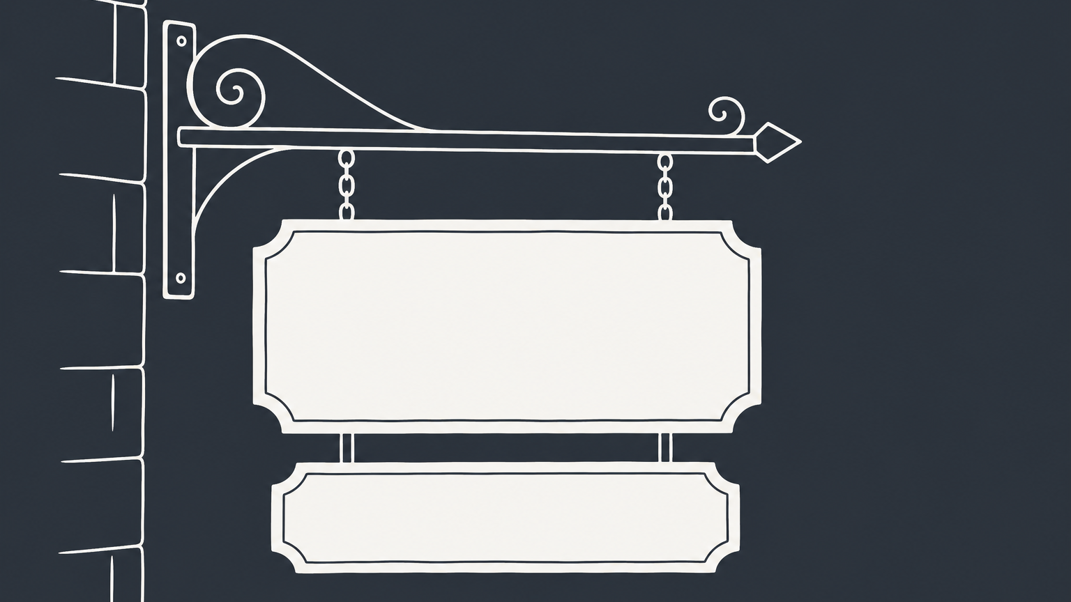 Flat illustration of a storefront sign of blank tiles, representing what Co means in a business name