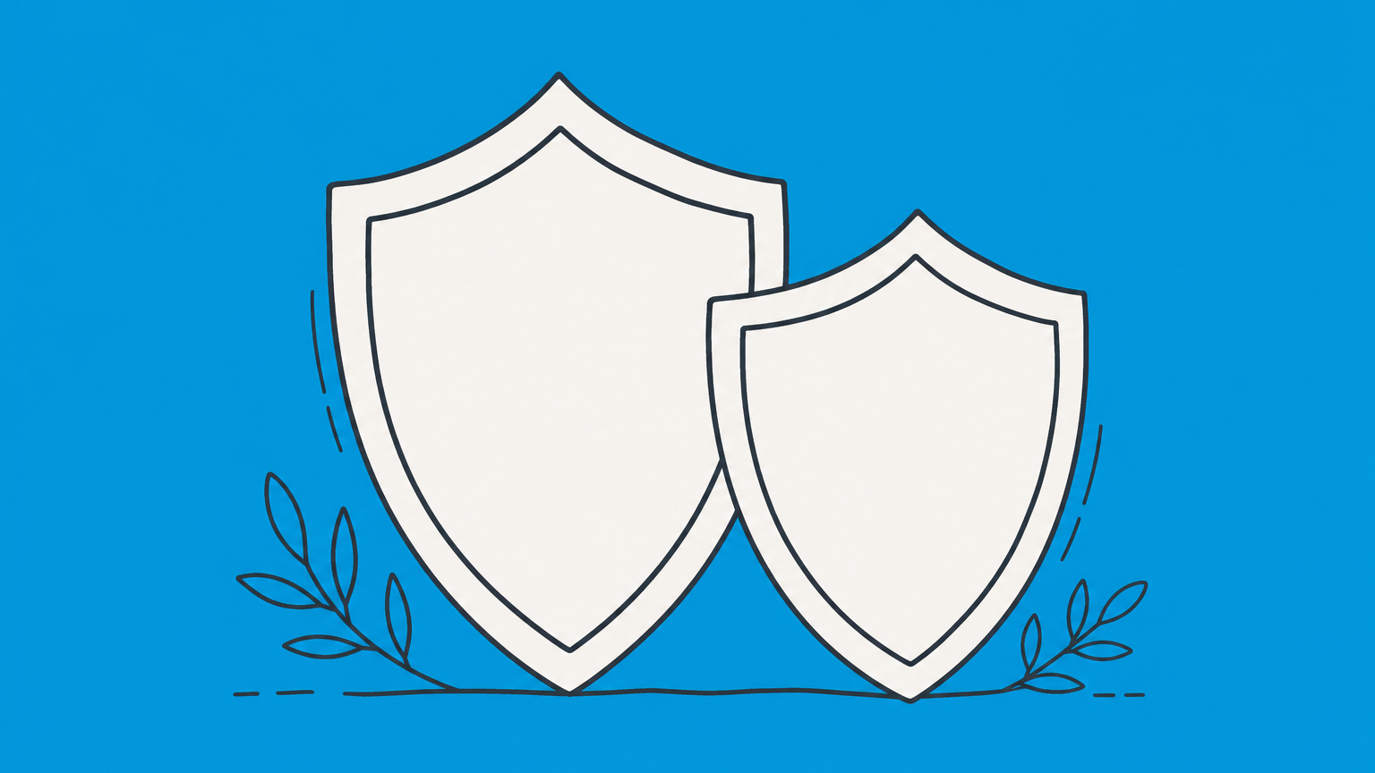 Flat illustration of two umbrella structures shielding different block arrangements to represent the LLLP vs LLP comparison.