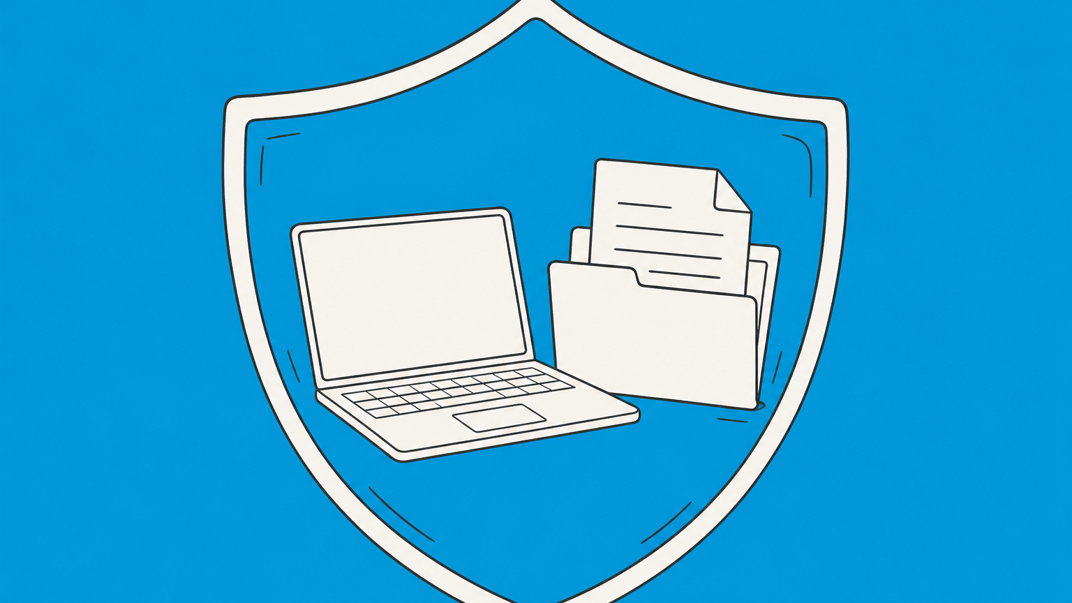 Flat illustration of a business toolbox protected inside a transparent container beside a separate wallet, representing self-employed vs. LLC liability separation.