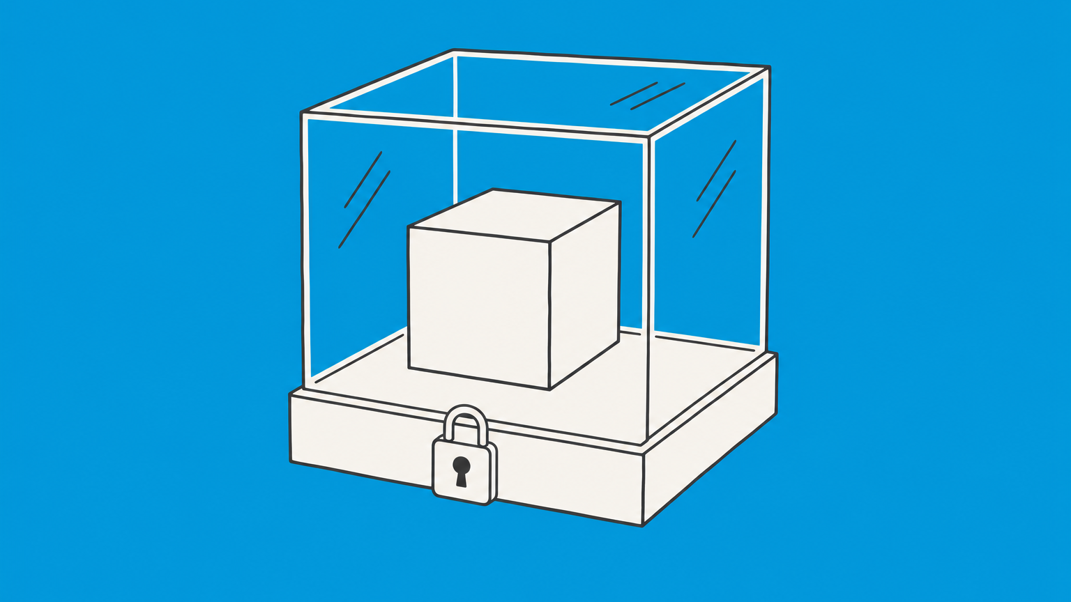 Flat illustration of a single asset isolated in a transparent compartment to represent a special purpose vehicle.