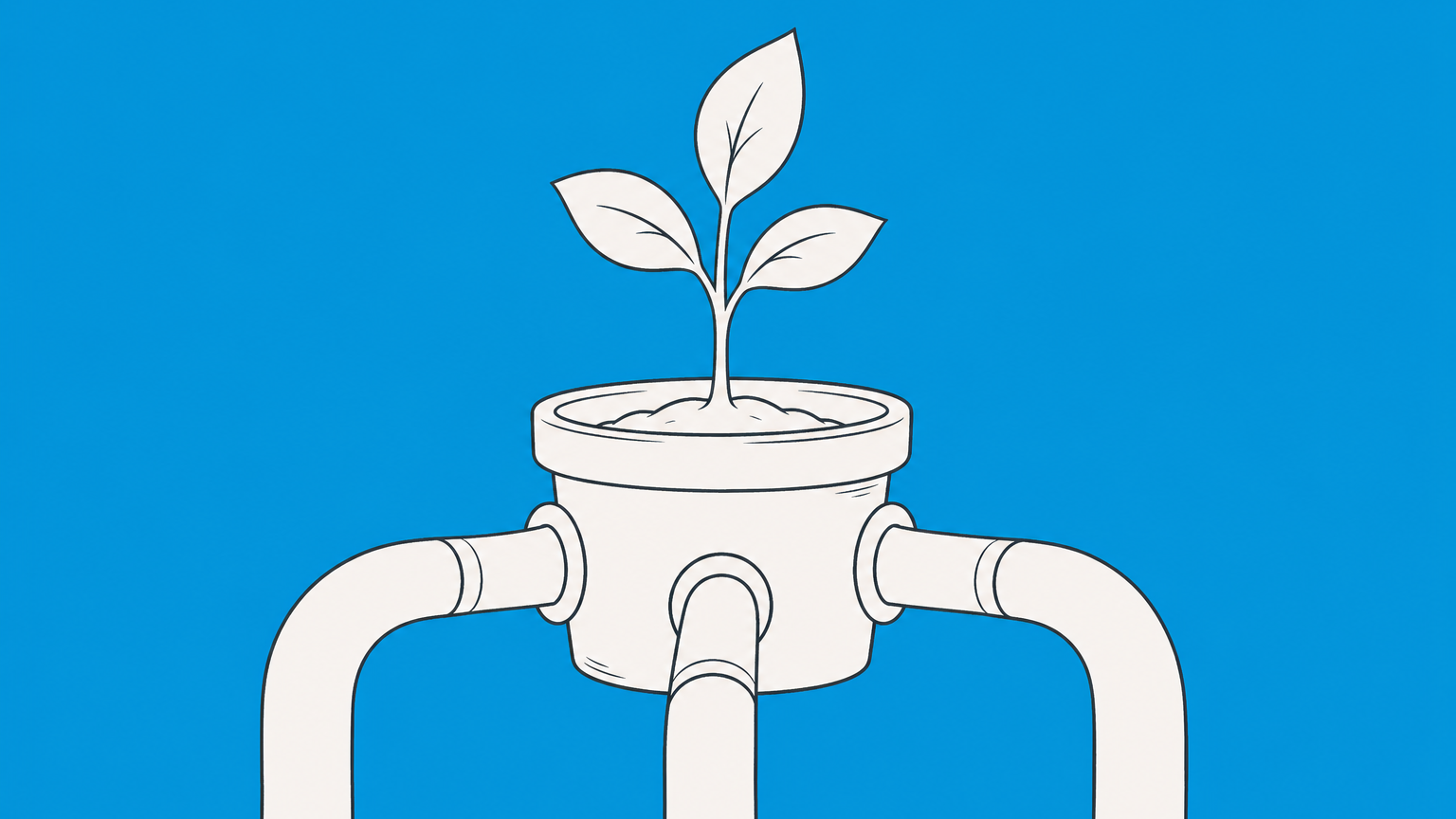 Flat illustration of a young seedling choosing among several funding pipelines for early stage startup funding.