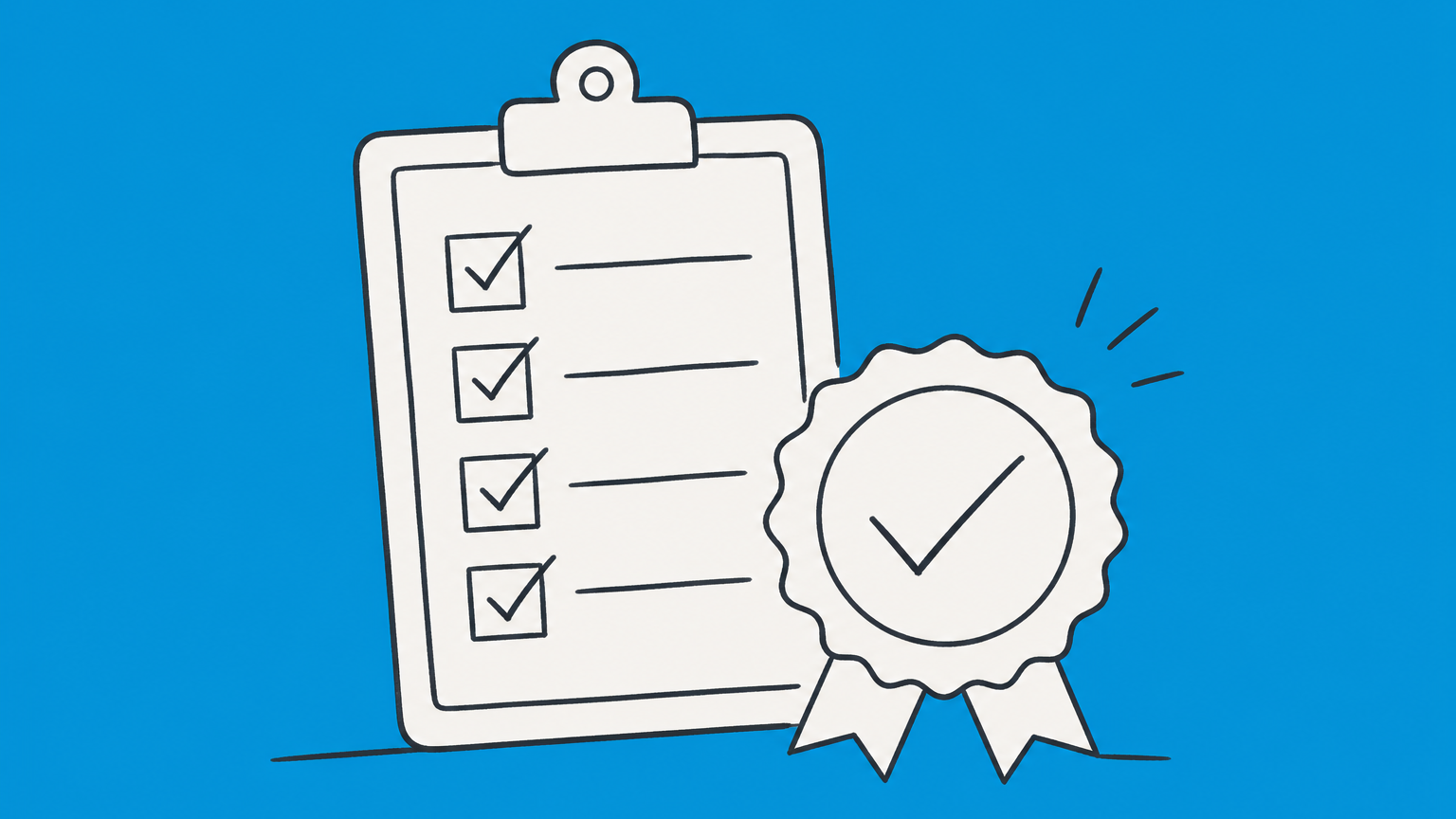 Flat illustration of a nonprofit building following a checklist path to an approval shield representing 501(c)(3) requirements and application.