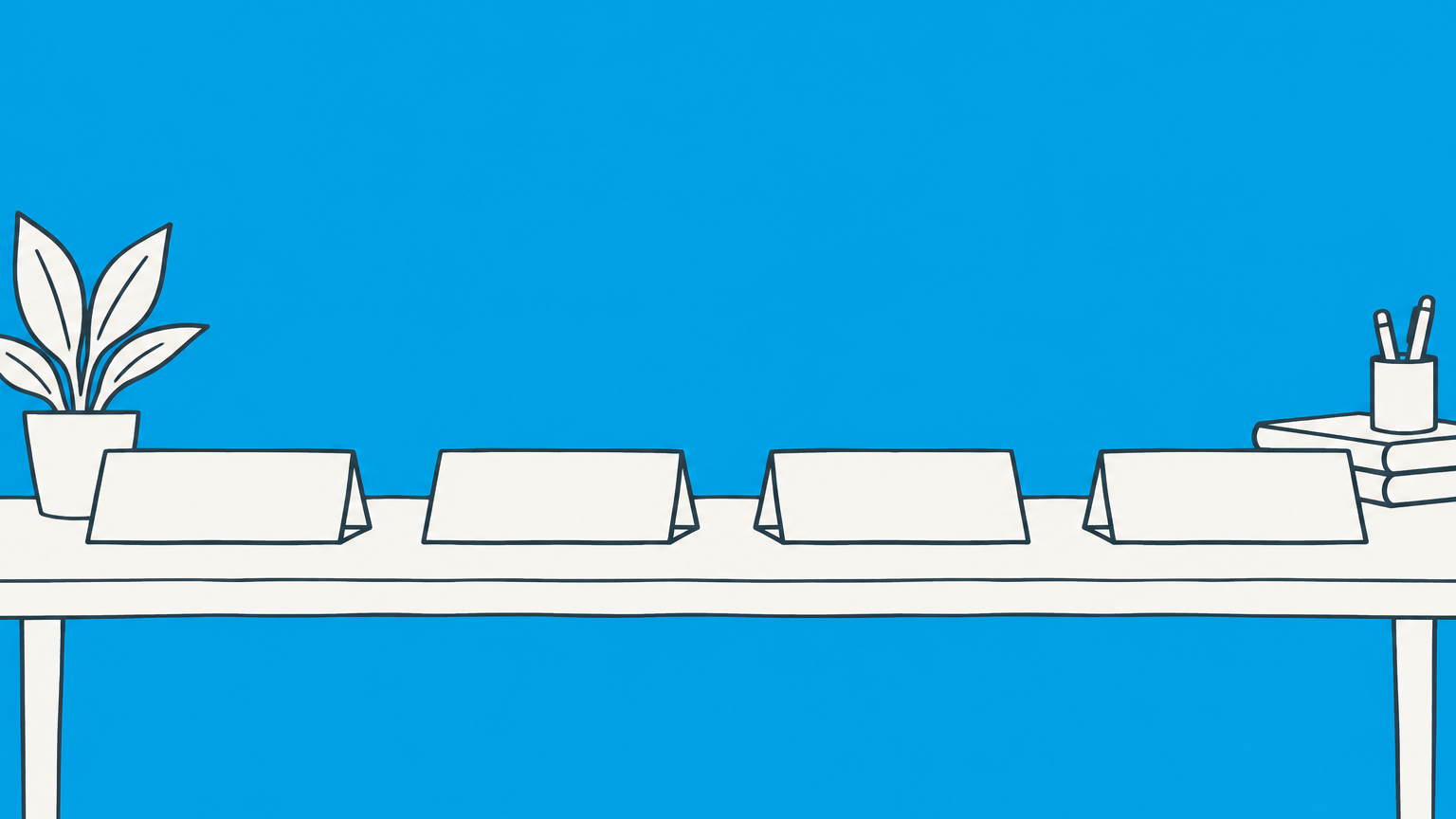 Flat illustration of a company folder branching into role-specific office tools representing LLC officer titles and responsibilities.