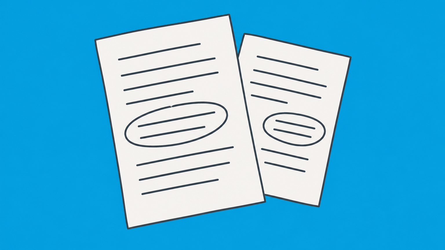 Flat illustration of overlapping contract sheets and different language symbols being aligned to represent California contracts negotiated in a foreign language.