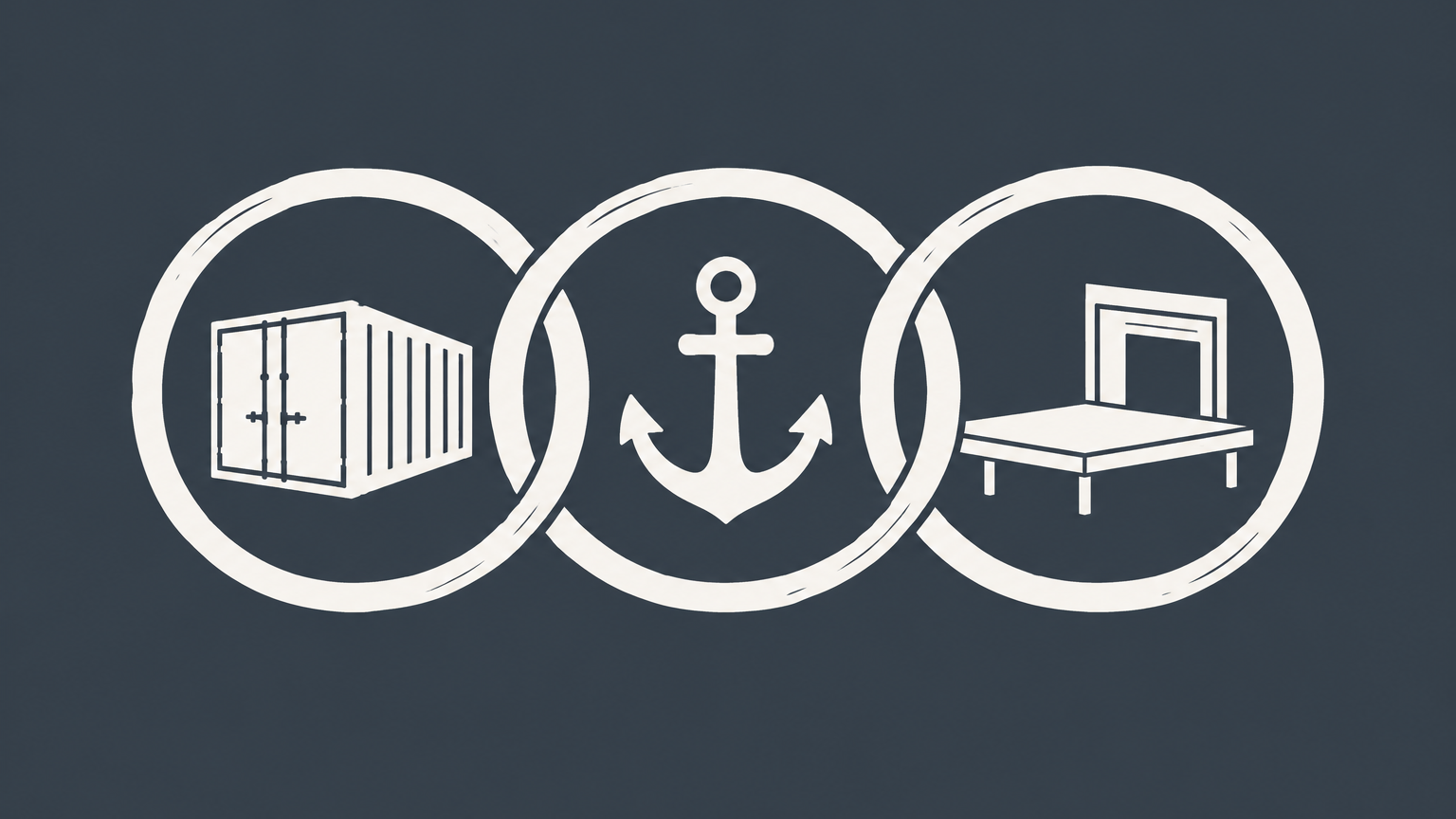 Flat illustration of three interlocked rings connecting an obligation, a backup anchor, and an obligee to represent suretyship.