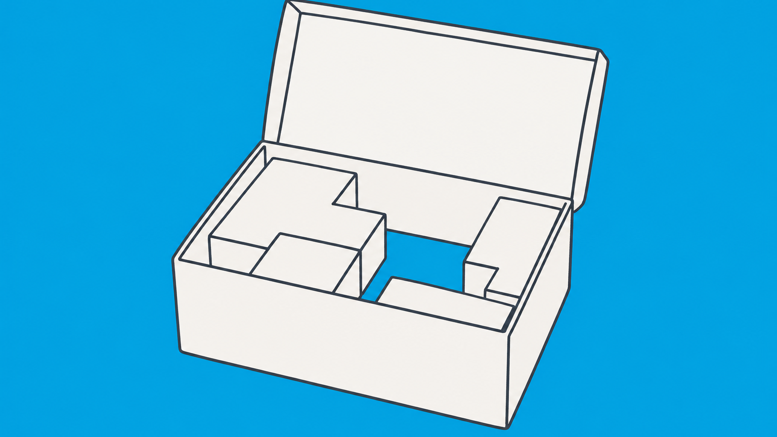 Flat illustration of an open container holding one or multiple interlocking blocks to represent how many members an LLC can have.