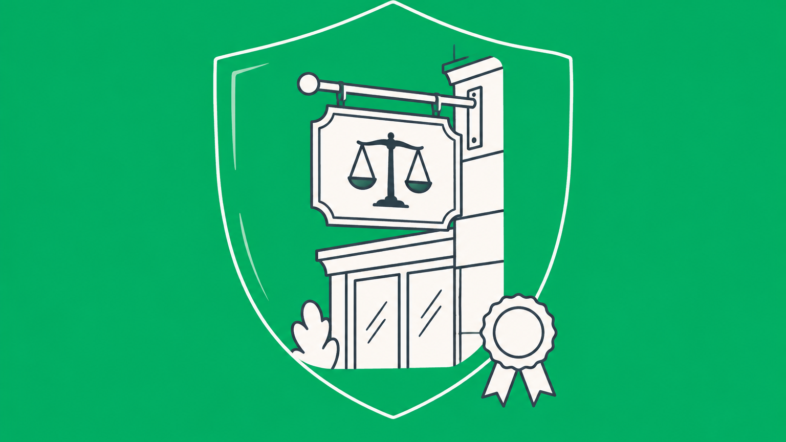 Flat illustration of a geometric brand icon beside its protected counterpart, representing the difference between a logo and a trademark.