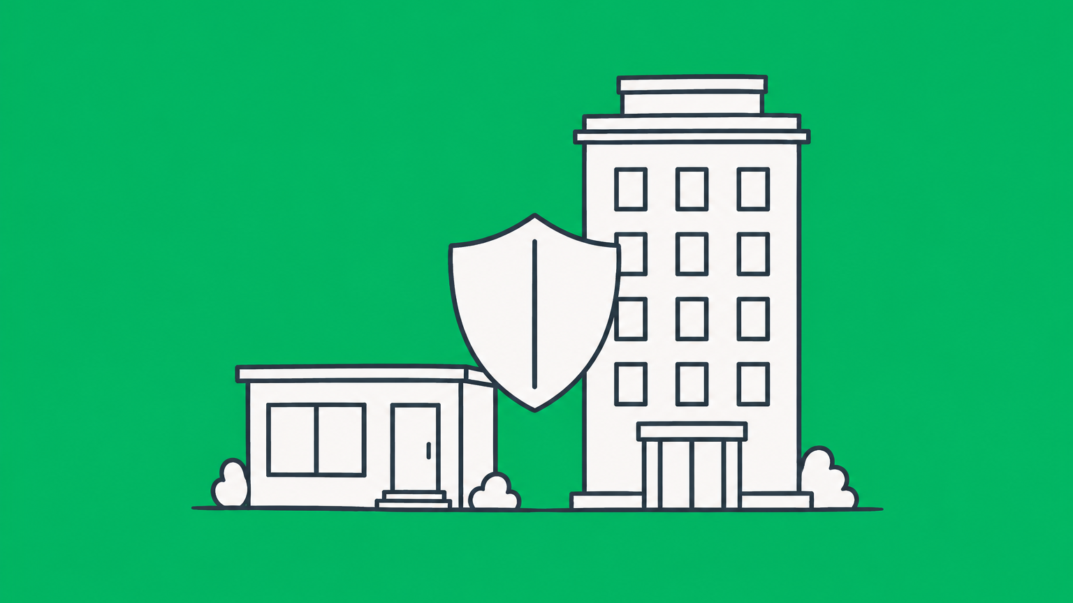 Flat illustration of a broad business toolbox and a protected fitted container representing the distinction between an enterprise and an LLC.