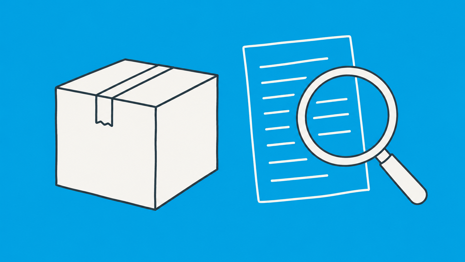Flat illustration of an opaque box beside a transparent contract sheet and magnifying glass representing the subjective approach in contract law.